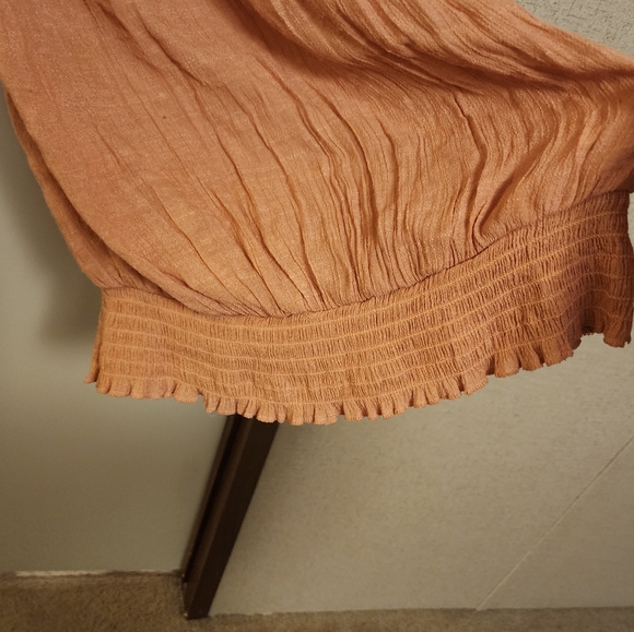 Perch by Blu Pepper Peach Lightweight Tank Wide strap Ruffles Large - Picture 3 of 5